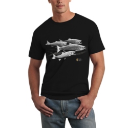 RIVER SALMON SS TEE BLACK 2X
